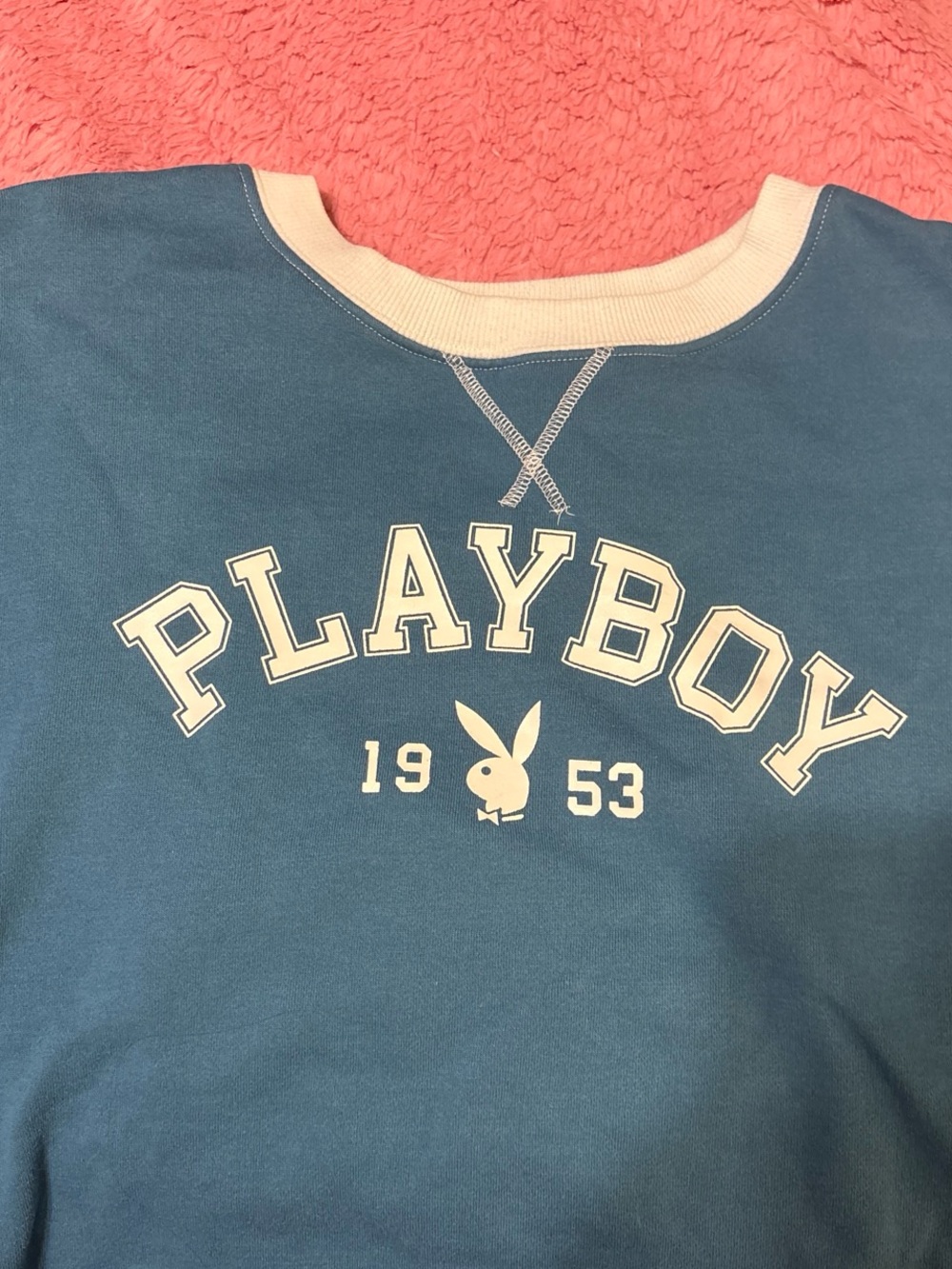 PLAYBOY Teal Sweatshirt with Cream Logo